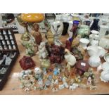 A selection of figures and figurines including Wade Whimsies