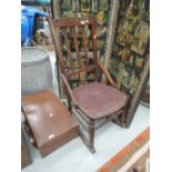 A 19th Century stained frame rail back rocking chair