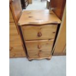 A modern pine 3 drawer bedroom chest