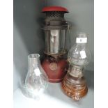 A vintage Tiley lamp and similar oil lamp