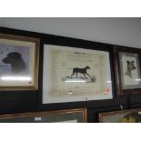 Three dog related prints