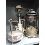 A selection of oil burning lamps and heaters