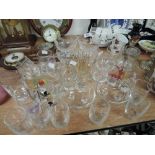 A selection of hand decorated glass wares