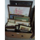 A selection of prints and picture frames