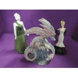 A selection of figures and figurines including Enchantia and Wedgwood