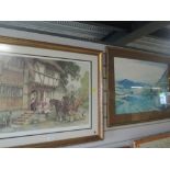 A large print of shire horse and cottage