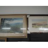 Two prints, rural landscape after K Melling and a View in the south of France by HRH the Prince of