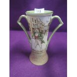 A Royal Doulton twin handle vase Dickens ware Dick Swiveller