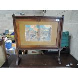A late 19th/early 20th Century stained frame firescreen
