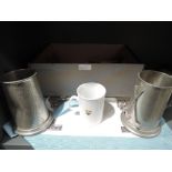 A selection of miscellaneous including Pewter tankards, masonic regalia and matchboxes