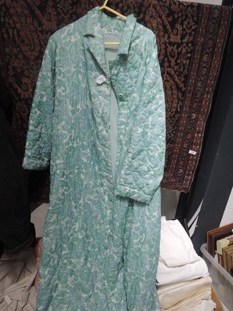 A quilted dressing gown in a 1960's design