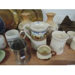 A selection of ceramics including motto ware
