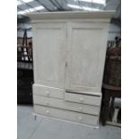 A Victorian painted pine housekeepers style cabinet