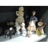 A selection of figures and figurines including Royal Worcester Winters Morn