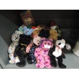 A shelf of TY Beanies & Celebrity Bears