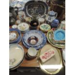 A selection of ceramics including Carlsberg tray