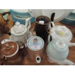A selection of teapots including Langley and Myotts