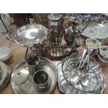 A selection of plated wares including Walker and Hall