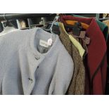 Mixed lot of ladies wool and wool based dresses, skirts,capes and similar. Mixed styles and sizes,