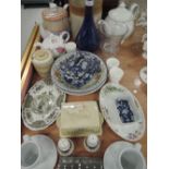 A selection of ceramics including Lurpak butter dish