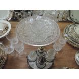 A selection of clear cut crystal glass wares