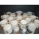 A selection of loving cups and cups of commemorative design, The Pier, Lytham 19th century,