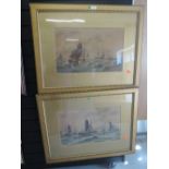 A pair of prints after G Wilson, Sailing Ships each 12in x 20in