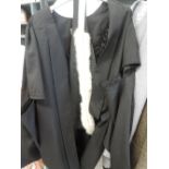 A vintage academic gown having Liverpool makers label, included is a fur trimmed hood.