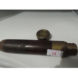 A 19th century brass pocket telescope by Dolland, London, having rosewood sheath