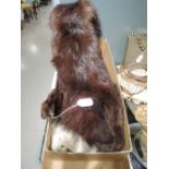 Vintage brown fox fur wrap in Harrods box. Good condition.