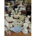 A selection of ceramics including Maling lustre