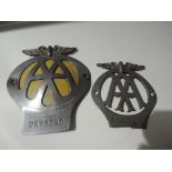 A selection of AA motor car engine badges
