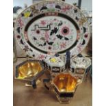 A selection of ceramics including Imari design cream jug