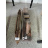 A beech wood jack plane and similar mill workers loom shuttle