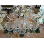 A selection of clear cut crystal wine and similar glasses