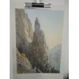 A print after Jill Aldersley limited run signed and noted depicting Napes Needle Great Gable