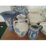 A selection of Jasper ware style ceramics
