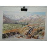 A vintage print after Judy Boyes signed in pencil depicting A clear day in Great Langdale