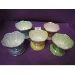 A selection of harlequin ice cream sundae or dessert dishes by Maling