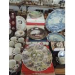 A selection of display plates including Spode