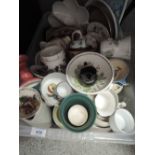 A selection of ceramics including tea bowls and porringer