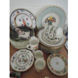 A selection of ceramics including Noritake and Coalport