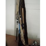 A selection of fishing rods including telescopic