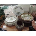 A selection of plates including Spode