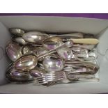 A selection of silver plated flatware of various forms