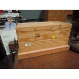 A stripped pine small tool box