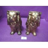 A pair of gilt effect ceramic spaniel dog figures