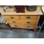 A Victorian golden oak dressing chest