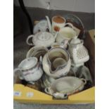 A selection of ceramics including Adams tea pot