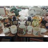 A selection of ceramics including Shelley and Burleigh ware